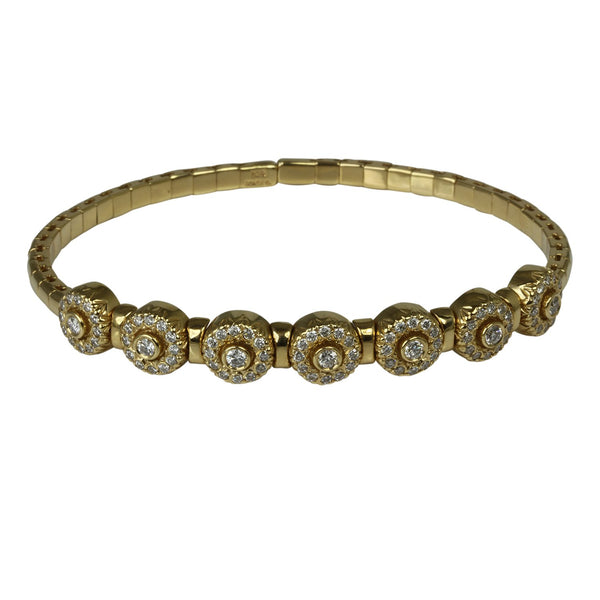 14k Gold Byzantine Diamond Station Flex Bracelet