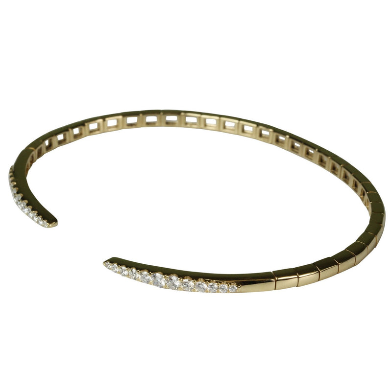 14k Gold Diamond End Point Flex Bracelet