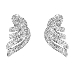 18k White Gold 13/16'' Diamond Earrings