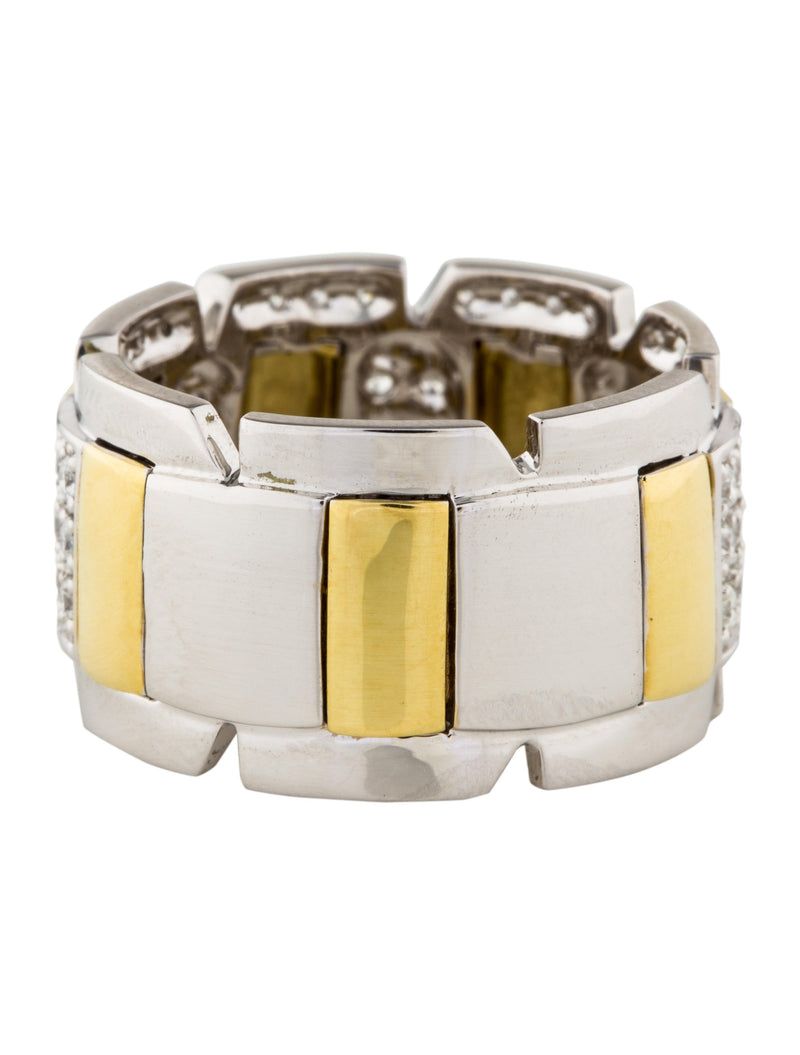 18k Two Tone Gold 1.02ct Diamond Buckle Ring