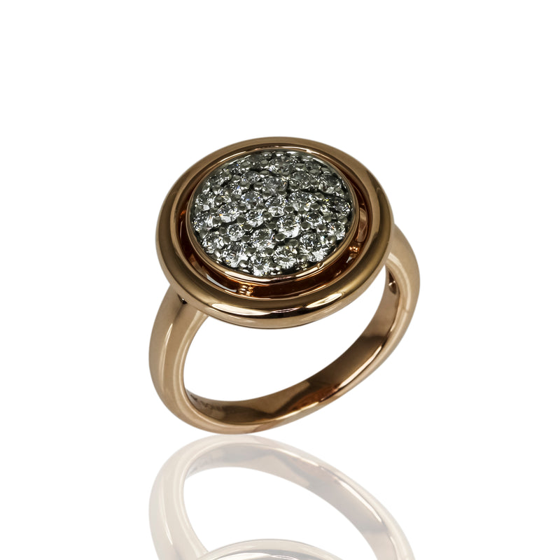 14k Gold Diamond Circle Ring