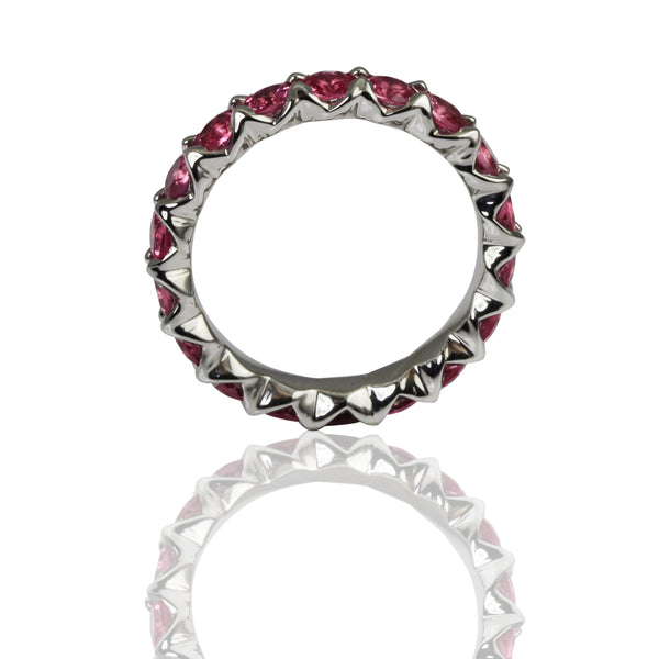 14k Gold Pink Spinel Eternity Band Ring