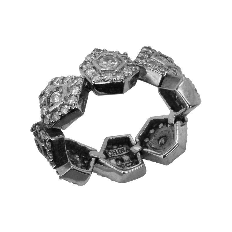 SS & Cz Dream Fit Abstract Ring