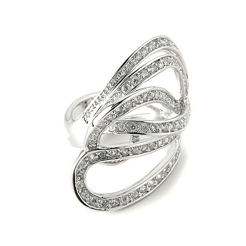 Platinum Plated SS White Zircon Ring