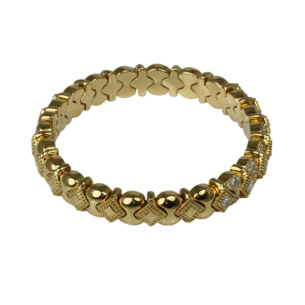 14k Gold Byzantine Diamond Flex Bracelet