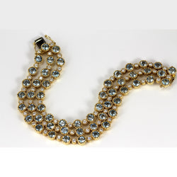 14k Gold 7'' Aquamarine & Diamond Bracelet