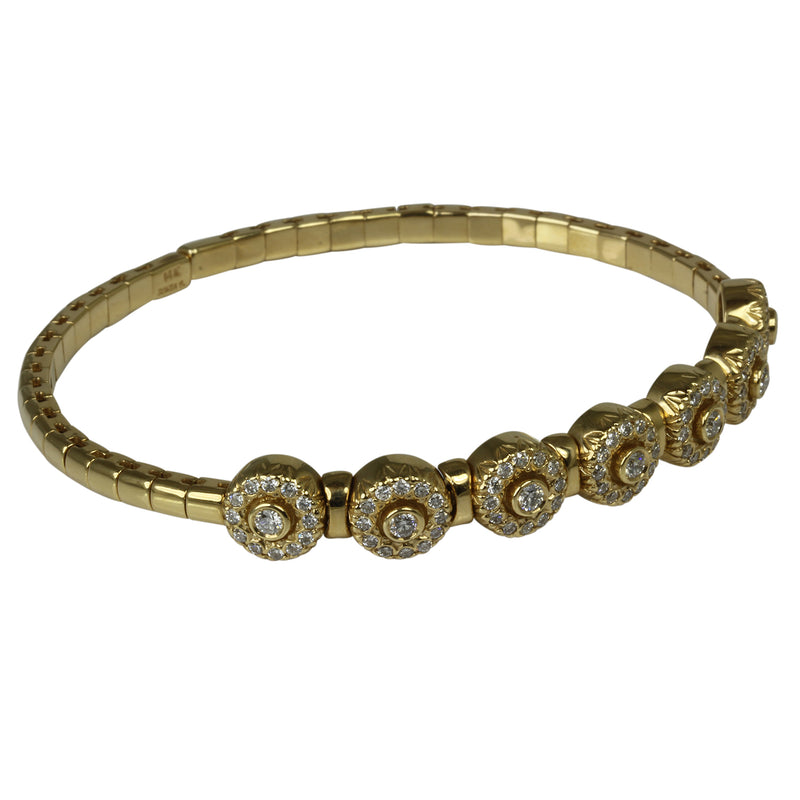 14k Gold Byzantine Diamond Station Flex Bracelet