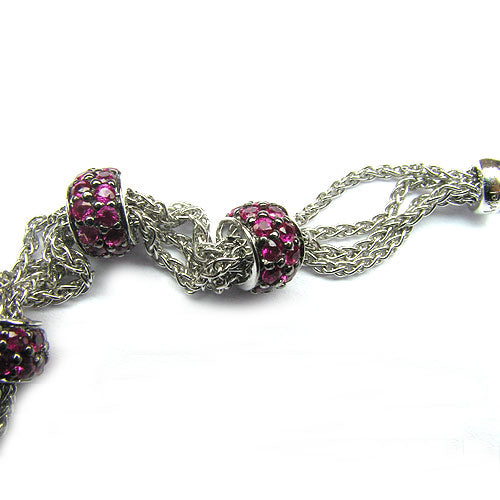 18k Gold 6 1/4'' Pink Sapphire Bracelet