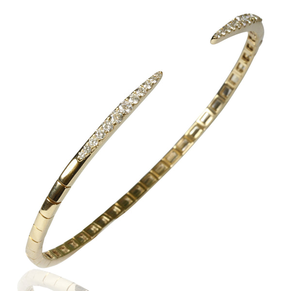 14k Gold Diamond End Point Flex Bracelet