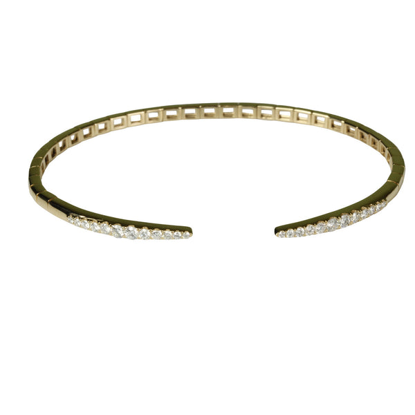 14k Gold Diamond End Point Flex Bracelet