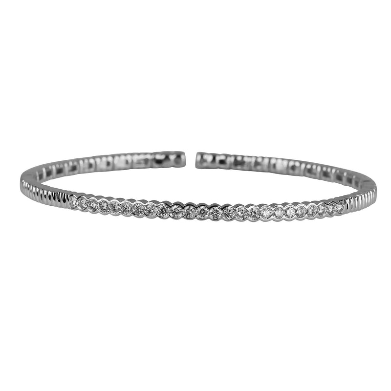 14k Gold Diamond Row Flex Bracelet