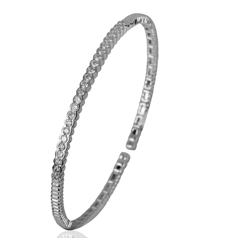 14k Gold Diamond Row Flex Bracelet