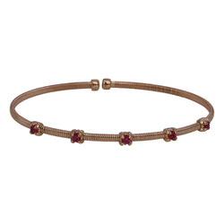 14k Gold & Ruby Flex Bangle Bracelet