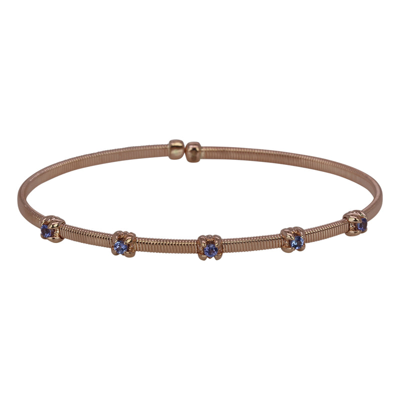 14k Gold & Tanzanite Flex Bangle Bracelet