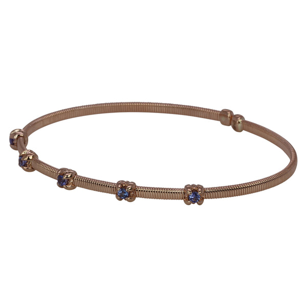 14k Gold & Tanzanite Flex Bangle Bracelet