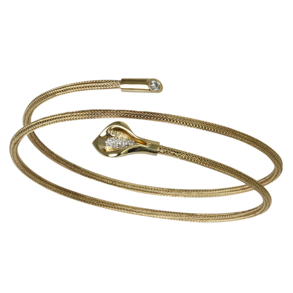 14k Gold Tulip Double Mesh Wire Wrap Bangle Bracelet