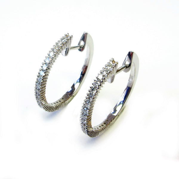 14k Gold 0.45ct Diamond Hoop Earrings