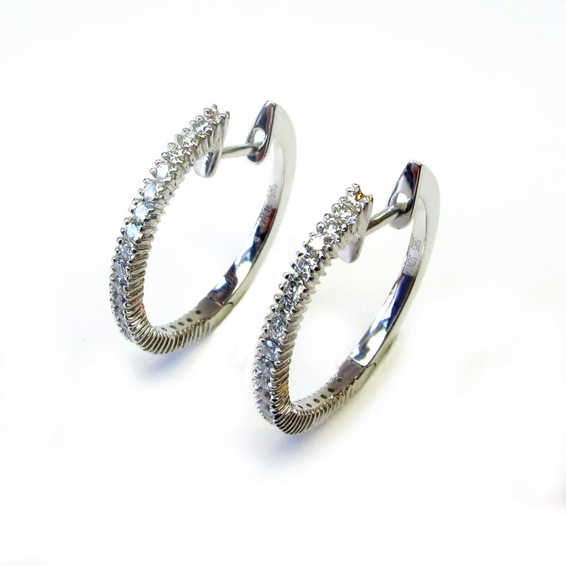 14k Gold 0.45ct Diamond Hoop Earrings