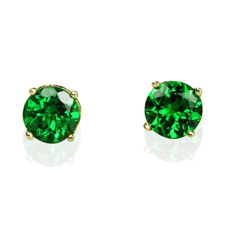 14k Gold 5mm Tsavorite Stud Earrings