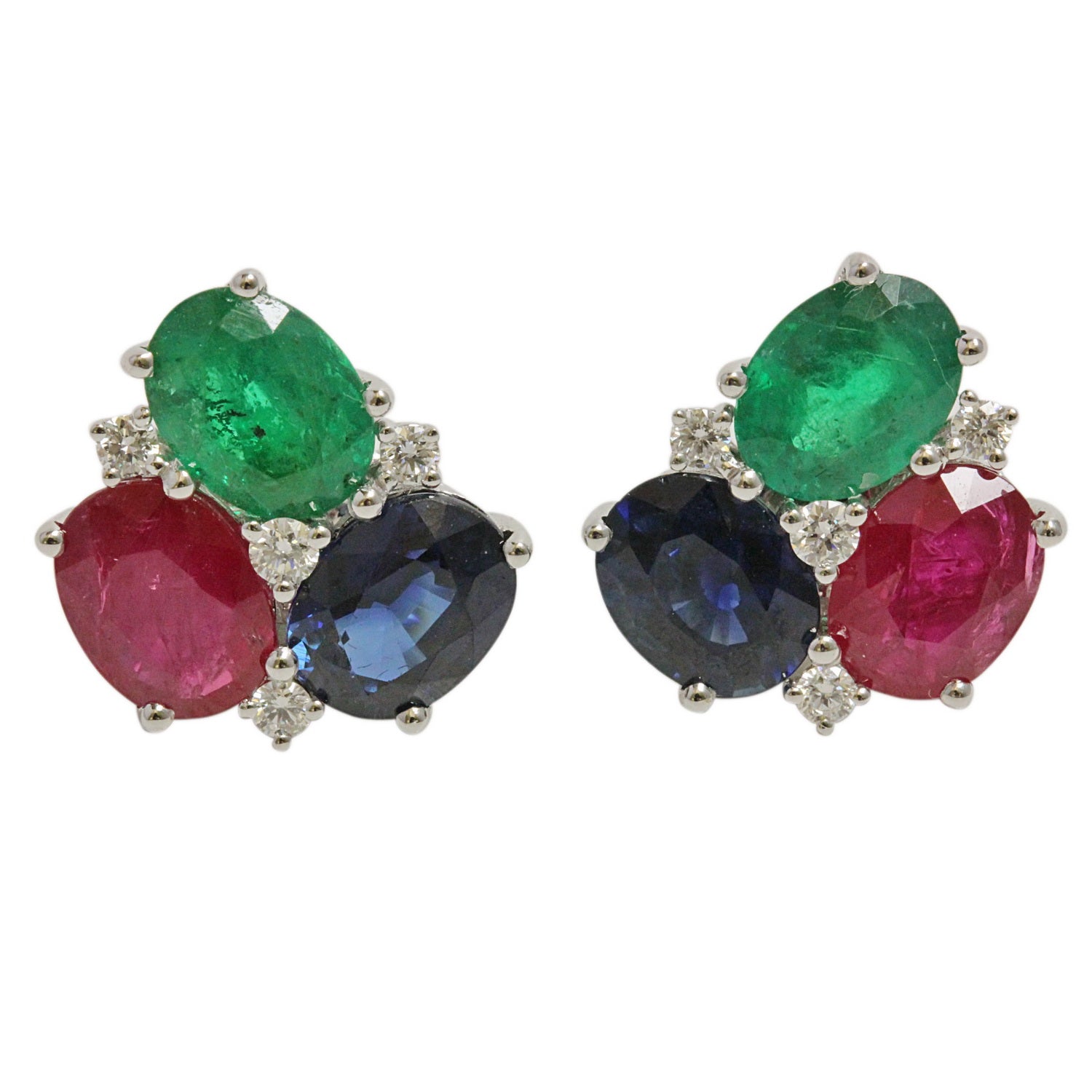 ピアス Dangle 18K Gold Exclamation Emerald/Ruby/Sapphire Earring ER9192_1_2068a9e0-4b57-40ad-