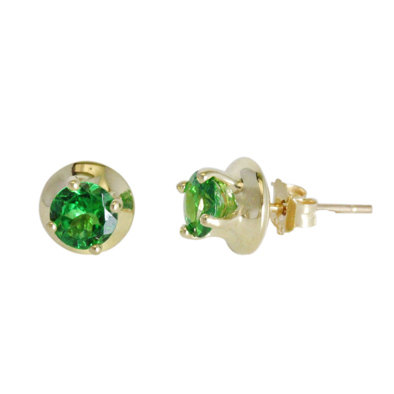 14k Gold Tsavorite Stud Earrings