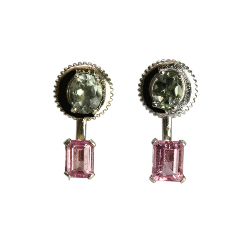 14k Gold Multi-Color Tourmaline Earrings