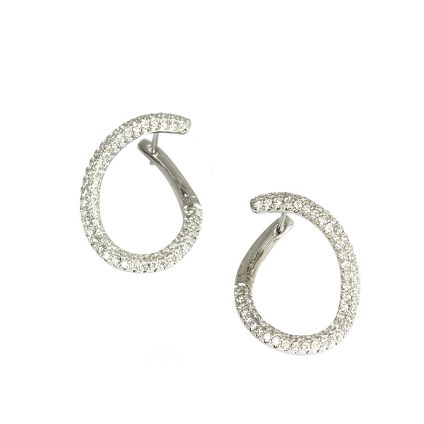 14k Gold Diamond Front Hoop Earring