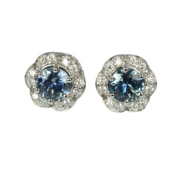 14k Gold Montana Blue Sapphire & Diamond Earrings