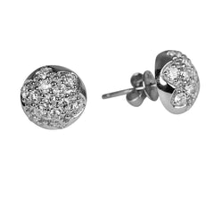 14k Gold Pave Diamond Stud Earrings