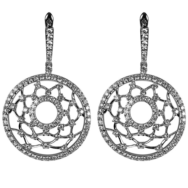 14k Gold Diamond Web Earrings