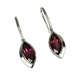 14k Gold Marquise Rhodolite Earrings