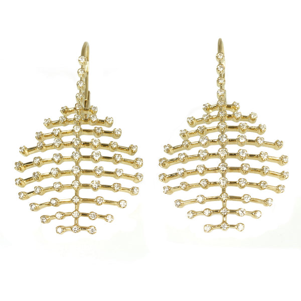 14k Gold Diamond Branch Earrings