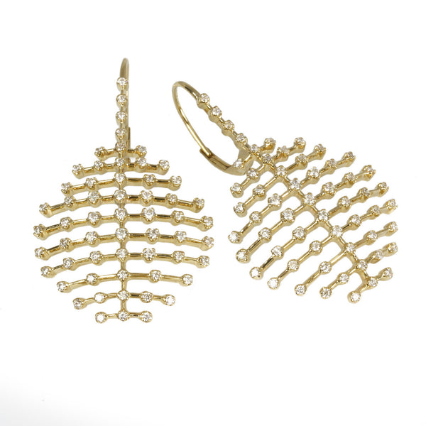 14k Gold Diamond Branch Earrings