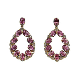 14k Gold Pink Sapphire & Diamond Earrings