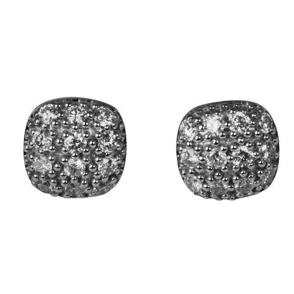 14k Gold Diamond Cushion Earrings