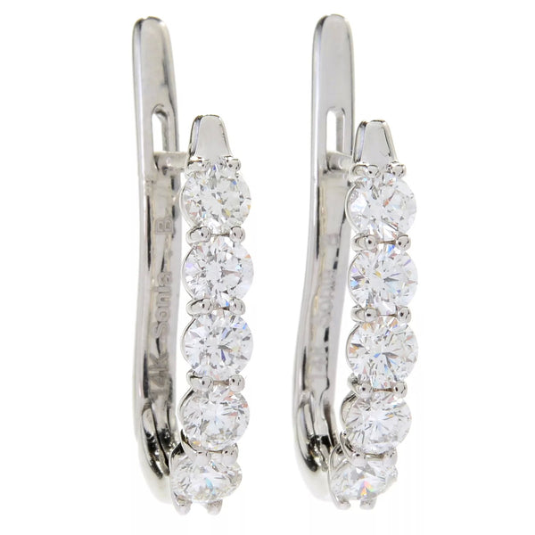 14K 1.0CT Diamond Huggies Hoop Earrings