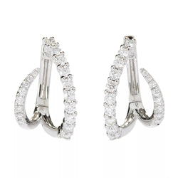 14K Diamond Double Hoop Earrings