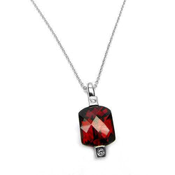 14k Gold Almandite Garnet & Diamond Pendant Necklace