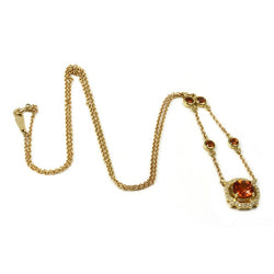 14k Gold Madagascar Citrine Chain Link Necklace