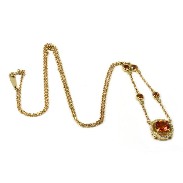 14k Gold Madagascar Citrine Chain Link Necklace