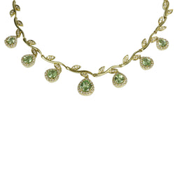 18k Gold Tsavorite Necklace & Vs Diamond Necklace