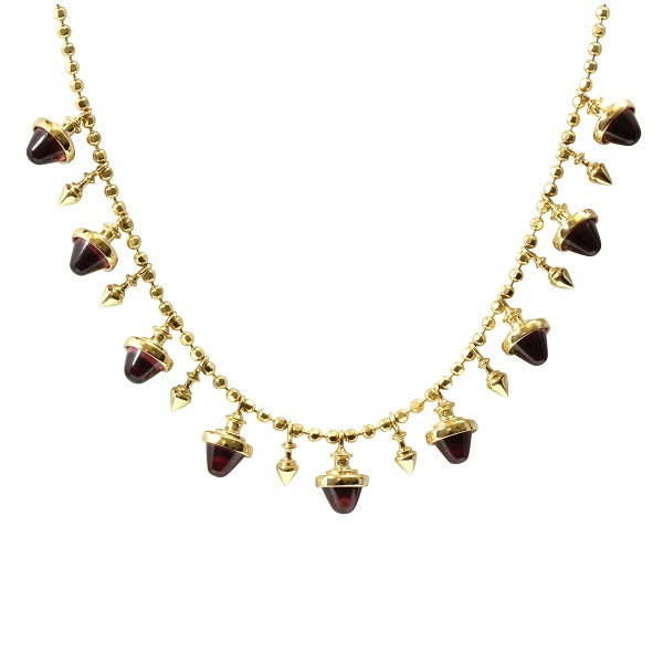 14k Gold Rhodolite Bullet Necklace