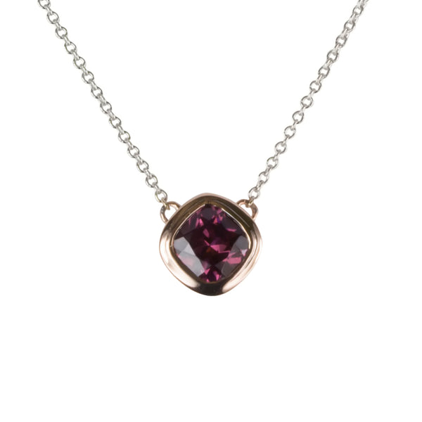 14k Gold Rhodolite Pendant Necklace