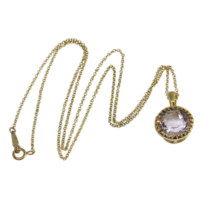 14k Gold & Pink Amethyst Pendant Necklace