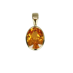 14k Gold Oval Spessartite Pendant Necklace