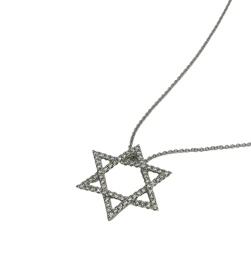 14k Gold Star Of David Pendant Necklace