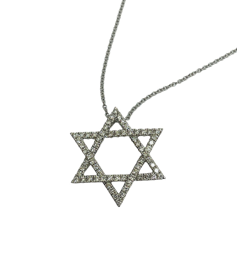 14k Gold Star Of David Pendant Necklace