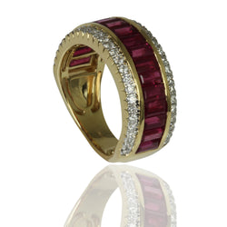 18k Gold Ruby & Diamond Half Eternity Ring