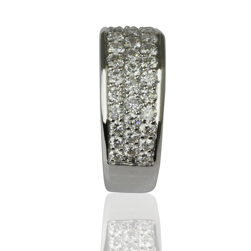 18k Gold Diamond Pave Angled Hexagon Ring