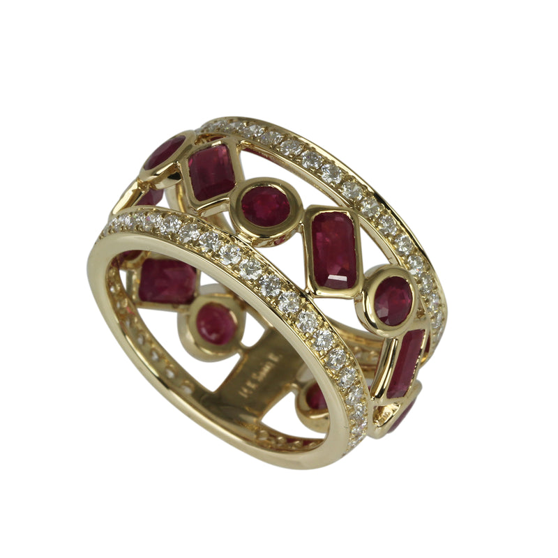 14k Gold Ruby & Diamond Ring